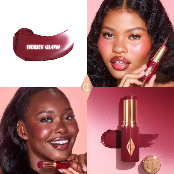 Charlotte Tilbury Unreal Lip + Cheek Glow Blush Stick with Hyaluronic Acid