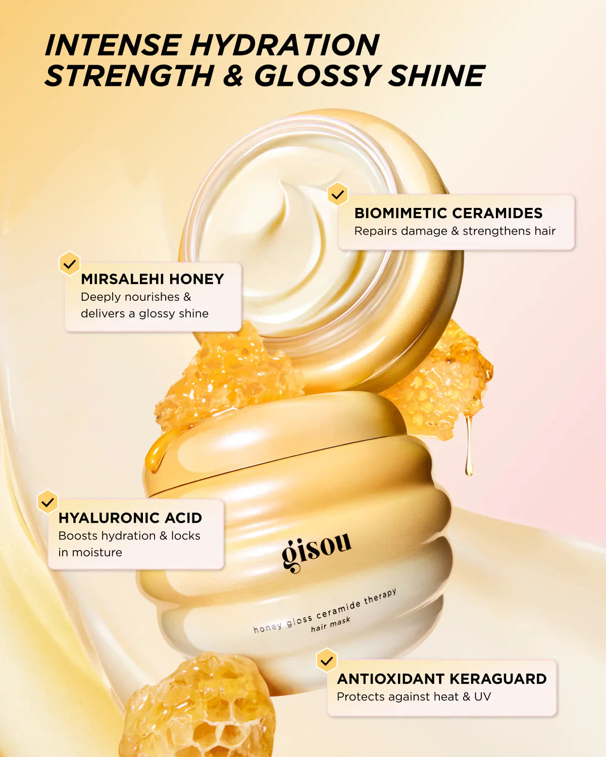 Gisou honey gloss ceramide therapy hair mask