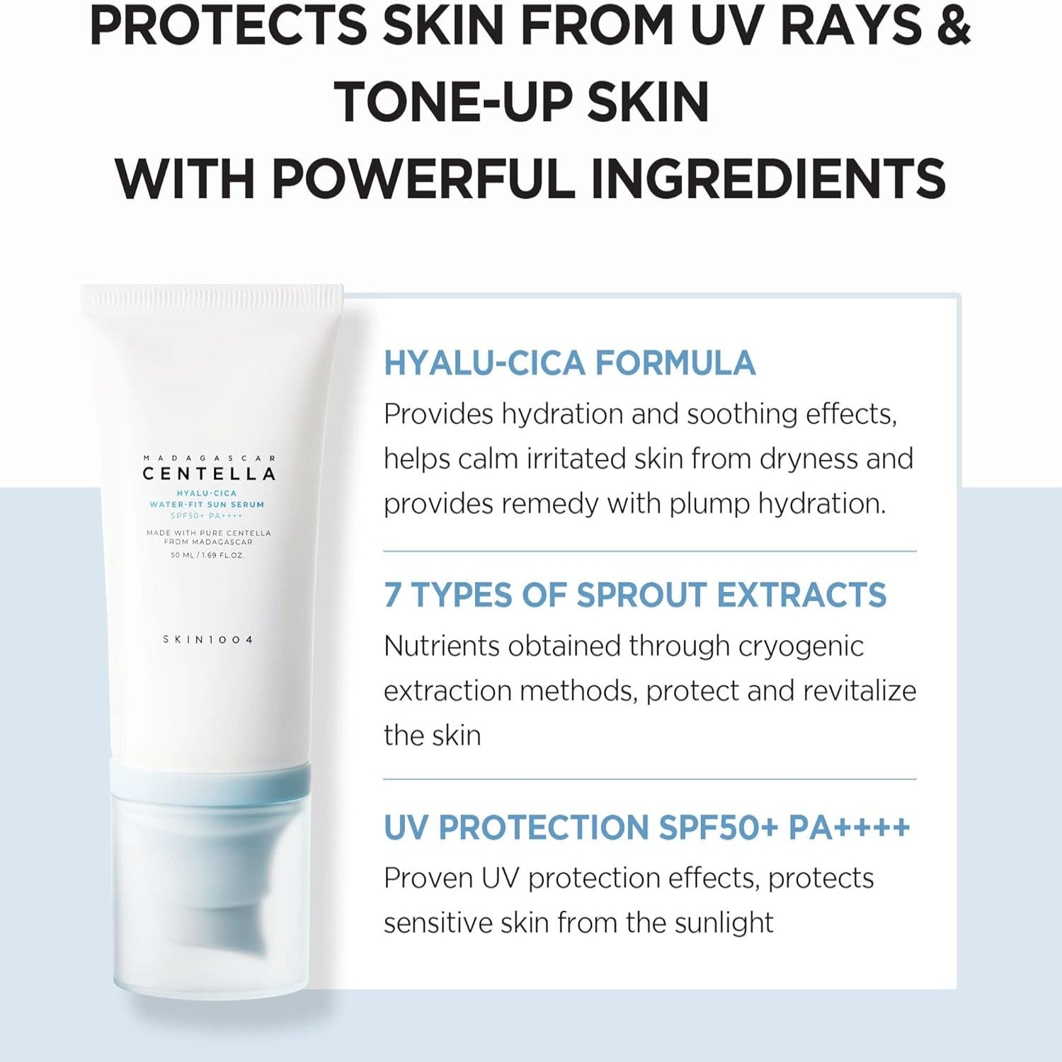 Skin1004 Madagascar Centella Hyalu-Cica Water-Fit Sun Serum SPF50+ Twin Pack - 50mlx2