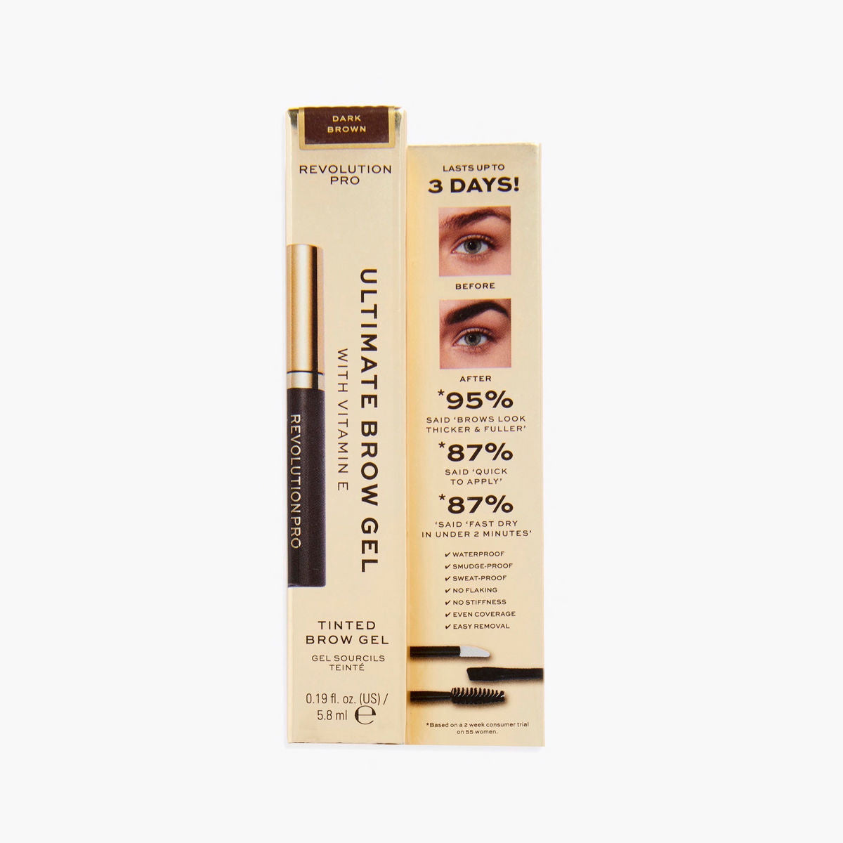 Make Up Revolution Pro Ultimate Brow Gel Dark Brown