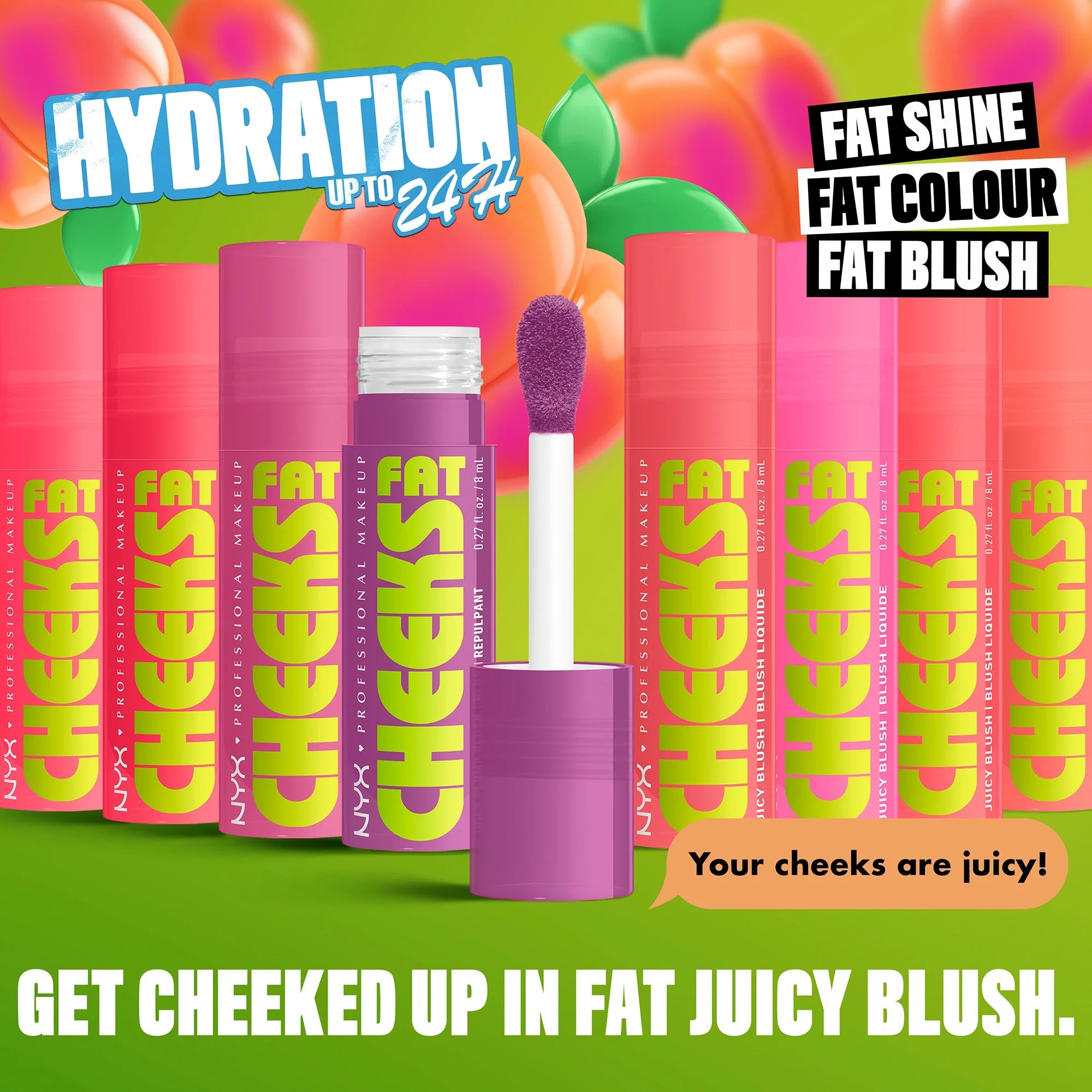 NYX Professional Makeup Fat Cheeks Juicy Blush, Liquid Blush, up to 12H Wear, Product Does Not Fade