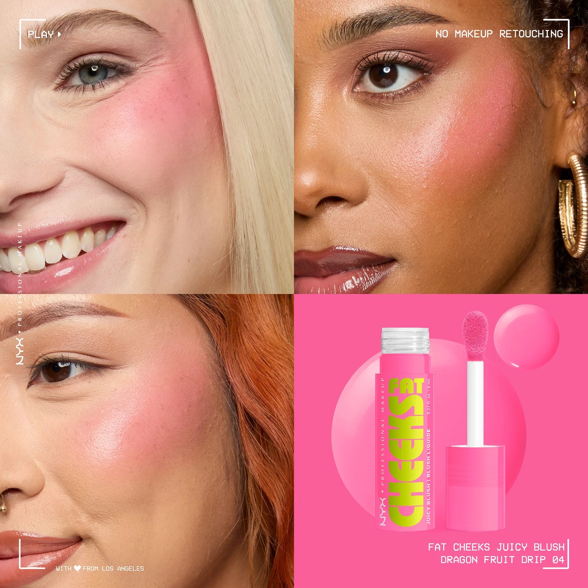 NYX Professional Makeup Fat Cheeks Juicy Blush, Liquid Blush, up to 12H Wear, Product Does Not Fade