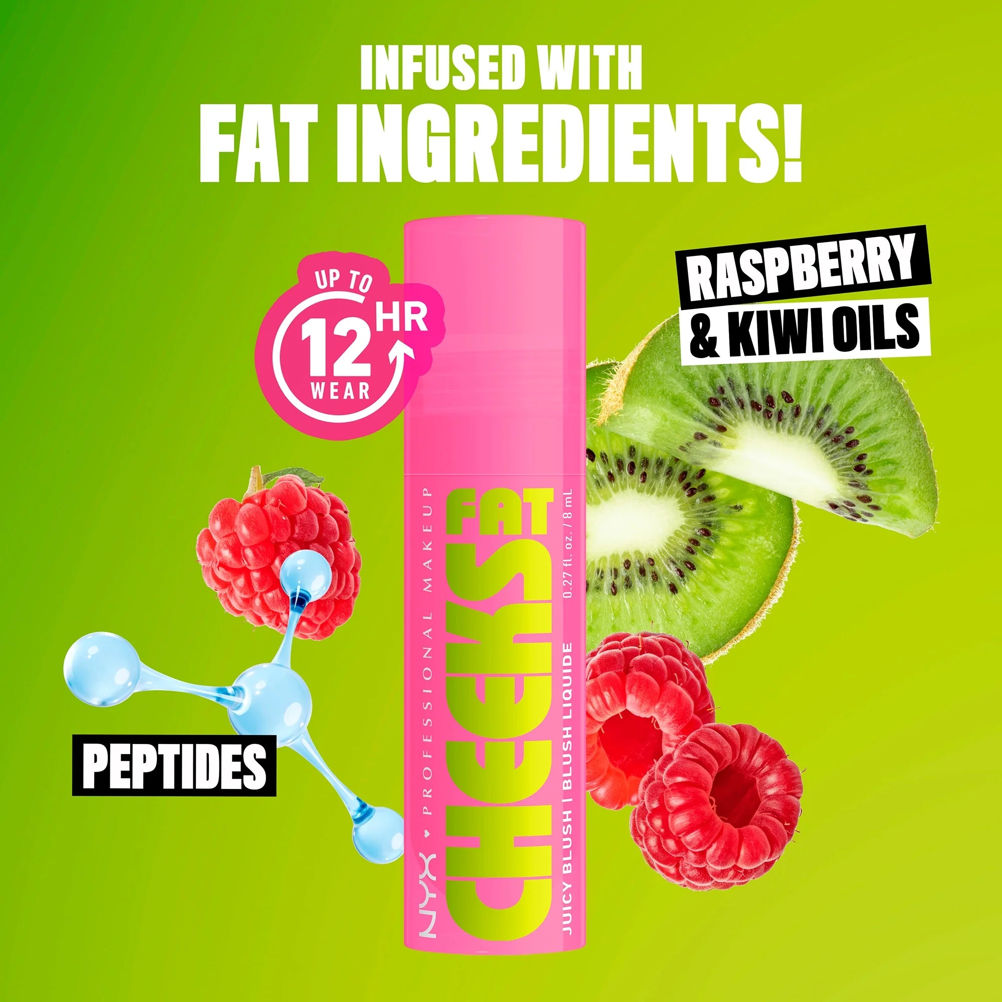 NYX Professional Makeup Fat Cheeks Juicy Blush, Liquid Blush, up to 12H Wear, Product Does Not Fade