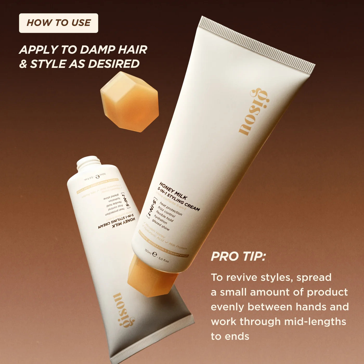 Gisou Honey Milk 5-in-1 Styling Cream 50ml
