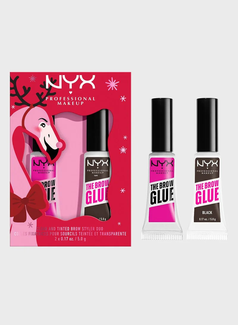Nyx Professional Makeup The Brow Glue Duo Holiday Gift Set - Clear & Black