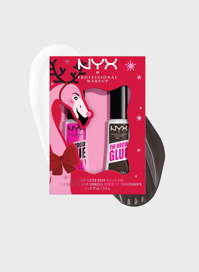 Nyx Professional Makeup The Brow Glue Duo Holiday Gift Set - Clear & Black