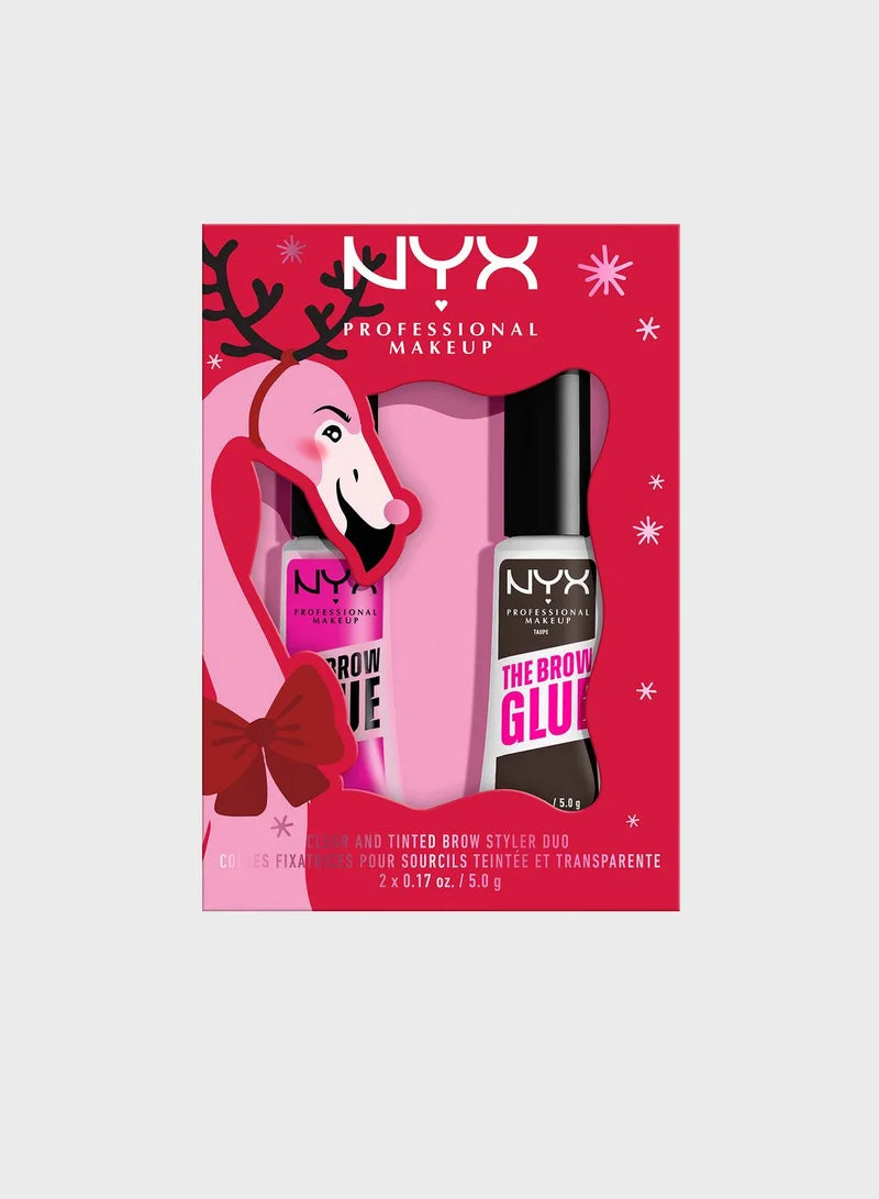 Nyx Professional Makeup The Brow Glue Duo Holiday Gift Set - Clear & Black