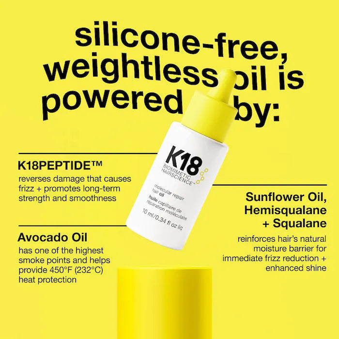 K18 Biomimetic Hairscience Molecular Repair Hair Oil