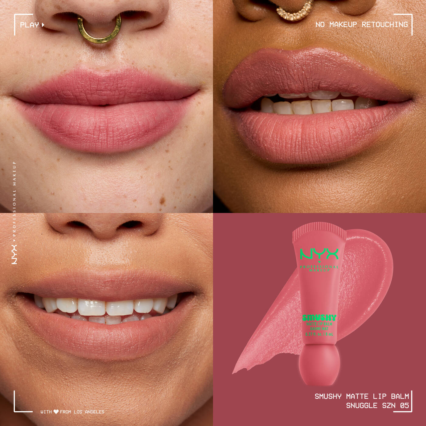 NYX Professional Makeup Smushy, Matte Lip Balm, Soft Diffused Colour, Matte Finish