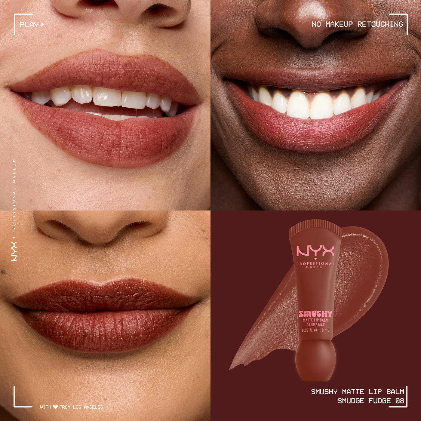 NYX Professional Makeup Smushy, Matte Lip Balm, Soft Diffused Colour, Matte Finish