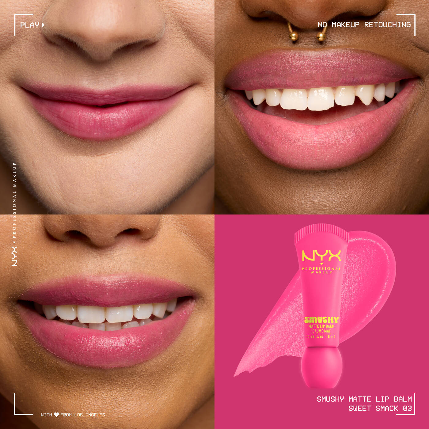 NYX Professional Makeup Smushy, Matte Lip Balm, Soft Diffused Colour, Matte Finish