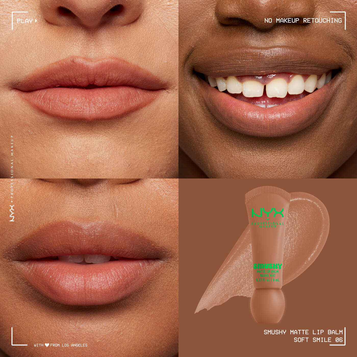 NYX Professional Makeup Smushy, Matte Lip Balm, Soft Diffused Colour, Matte Finish