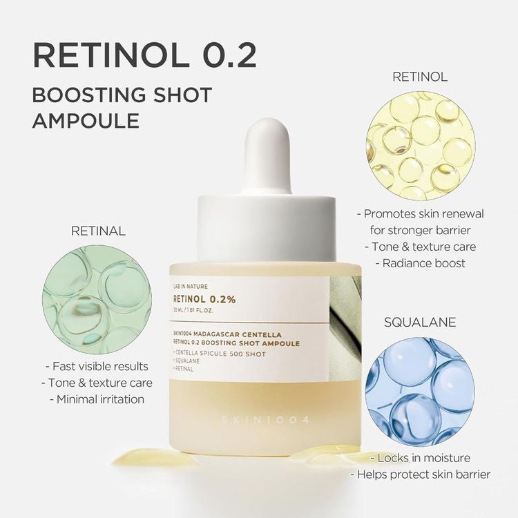 Skin1004 Madagascar Centella Retinol 0.2 Boosting Shot Ampoule (30ml)