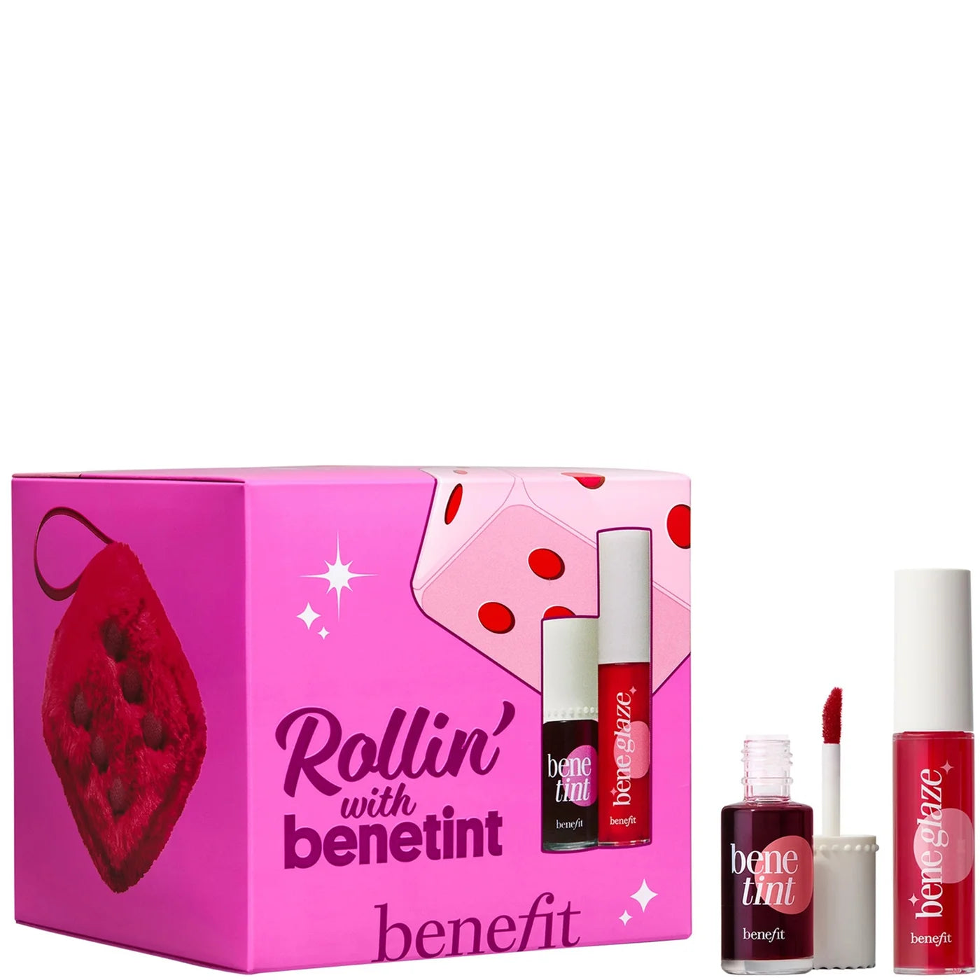 benefit Rollin with Benetint Cheek & Lip Tint and Limited Edition Lip Oil Duo with Beauty Bag