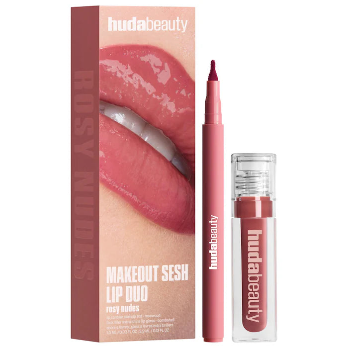 HUDA BEAUTY  Make Out Sesh Lip Stain and Lip Gloss Duos