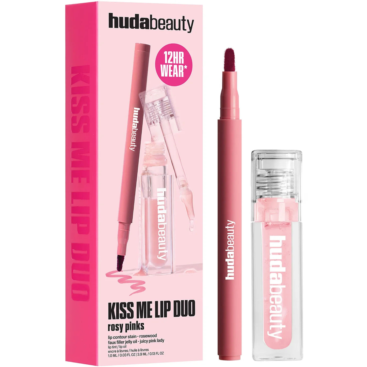 HUDA BEAUTY HUDA BEAUTY Kiss Me Rosy Pink Lip Duo