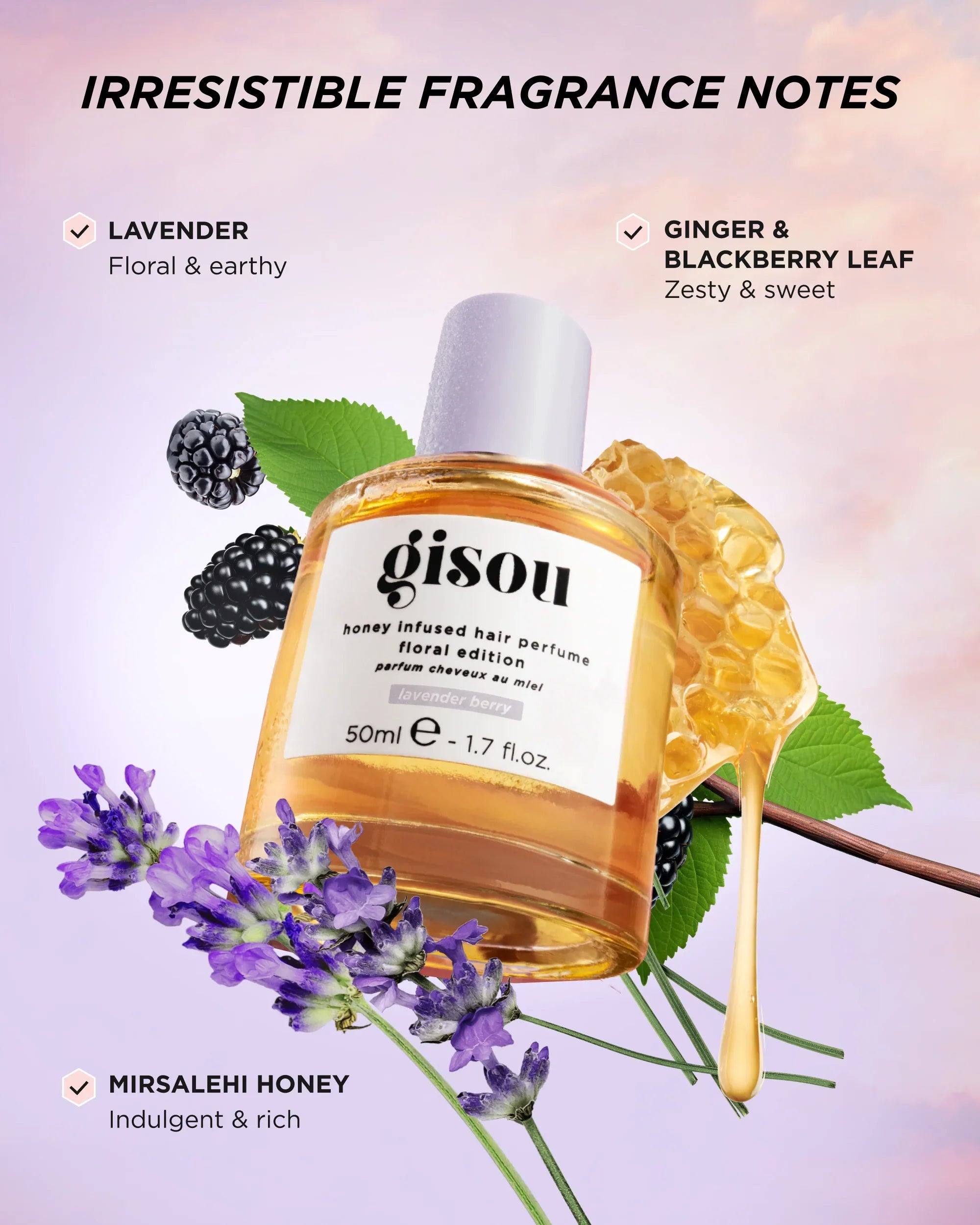 Gisou Honey Infused Hair Perfume Lavender Berry