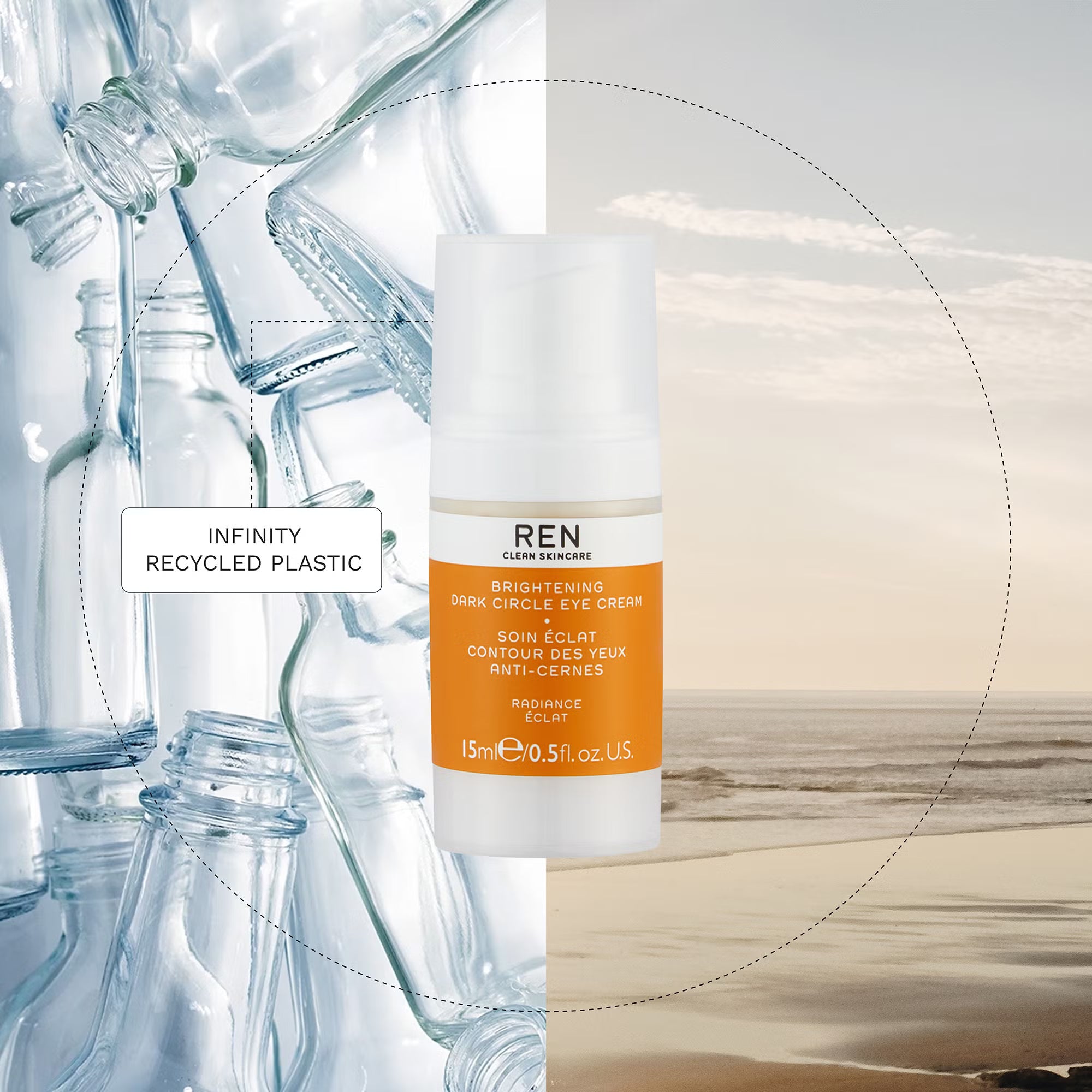 REN Clean Skincare Radiance Brightening Dark Circle Eye Cream 15ml
